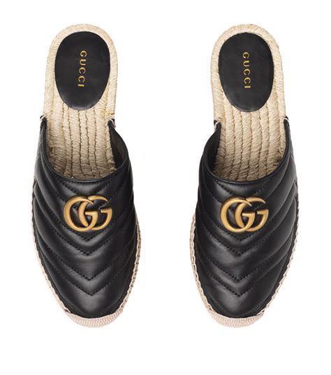 gucci leather espadrille mules